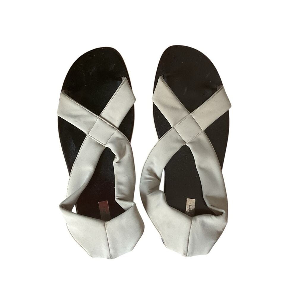 Calvin Klein Collection Womens Beige Crisscross Elastic Flat Sandals Italy - Picture 9 of 9